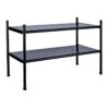 2-Tier Punch Metal Shoe Rack, Black
