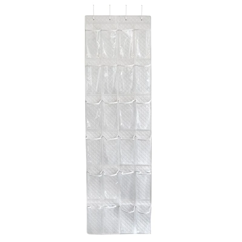 24-Pocket Over The Door Shoe Organizer, Grey