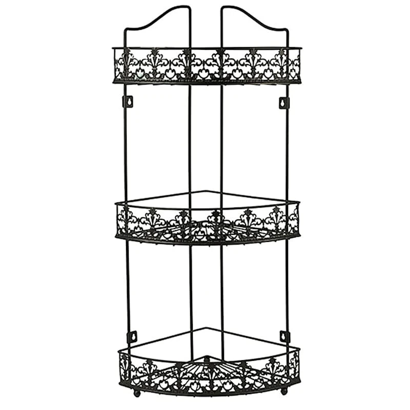 3-Tier Bronze Metal Corner Rack