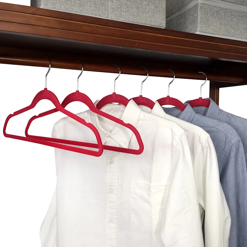 50-Pack Velvet Suit Hangers, Raspberry Red - Image 6