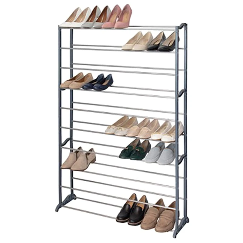 50-Pair Shoe Rack, Grey