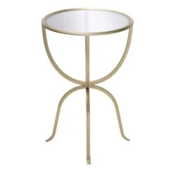 Astoria Round Accent Table, Gold