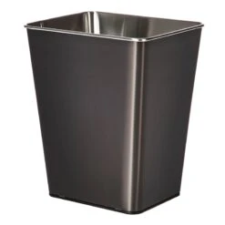 Black Stainless Steel Open Top Bin, 11.7l