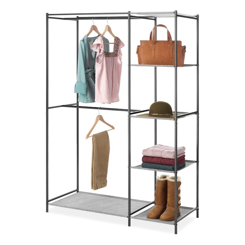 Black Steel Double Rod Closet, 68x45.5 - Image 2