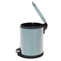 Blue Stainless Steel Round Pedal Bin, 5l
