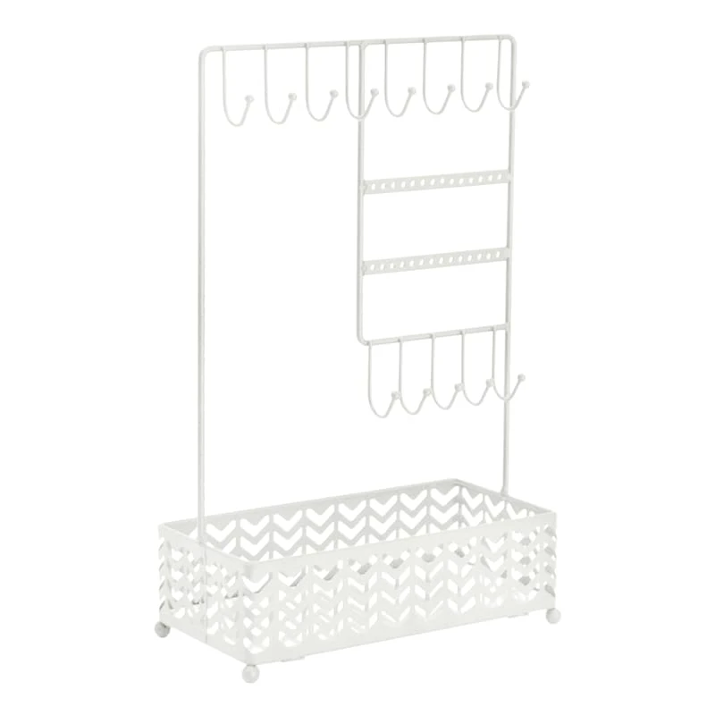 Chevron Wire Jewelry Stand With Mirror Base