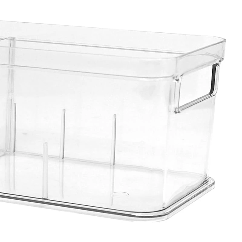Clear Storage Bin With Divider, Large - Image 2