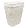 Cotton Rope Laundry Hamper With Removeable Liner, White