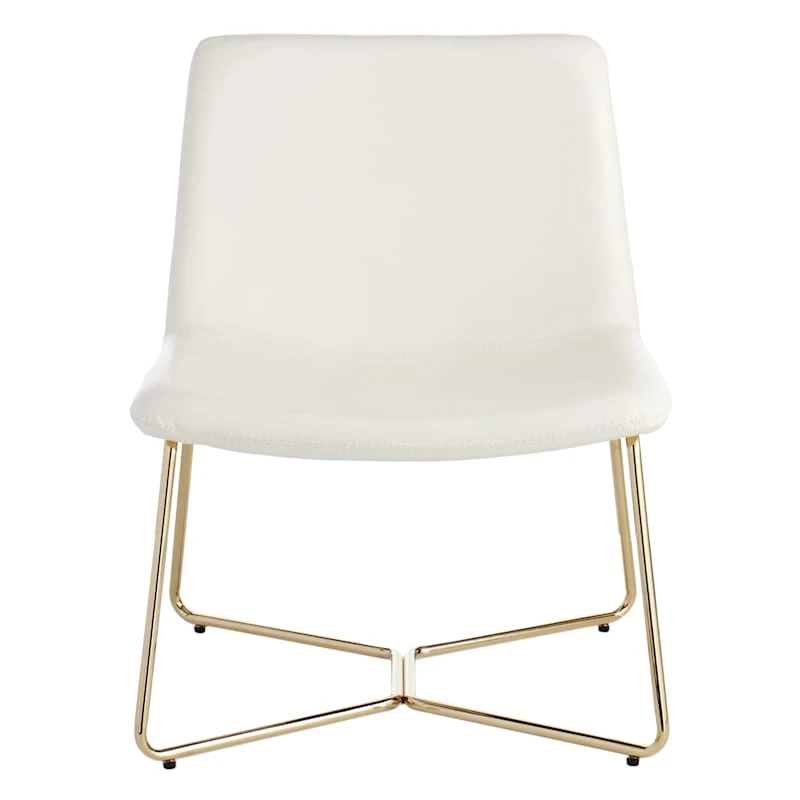 Crosby St Drake Faux Leather Lounge Chair, White - Image 2