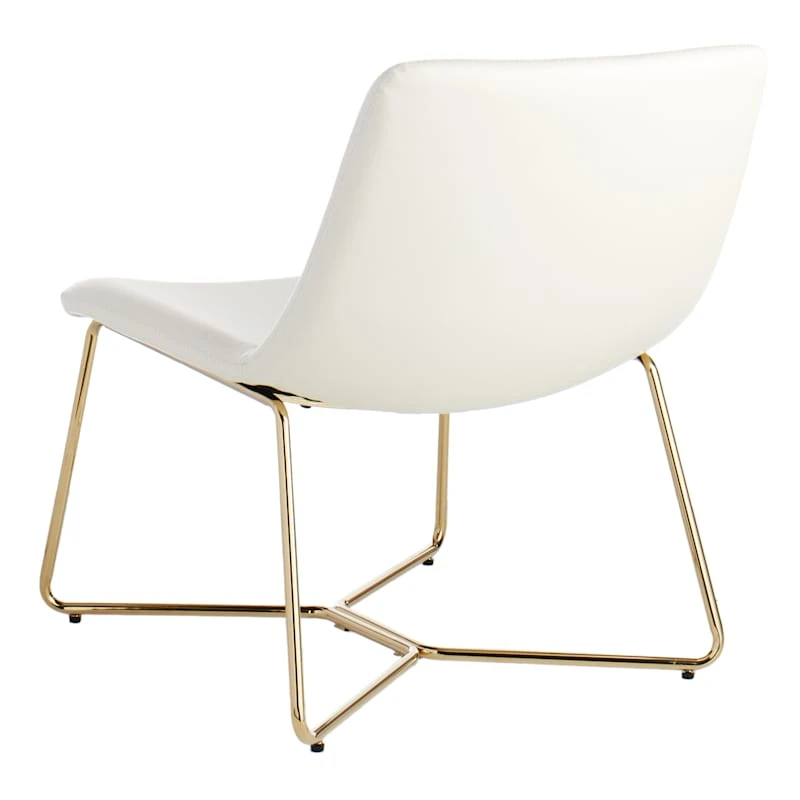 Crosby St Drake Faux Leather Lounge Chair, White - Image 3