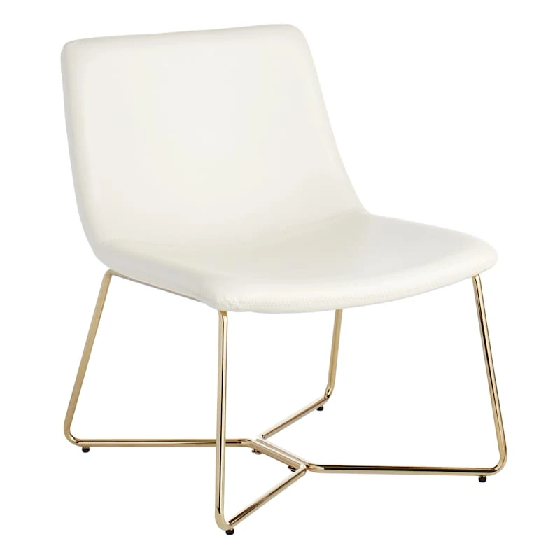 Crosby St Drake Faux Leather Lounge Chair, White