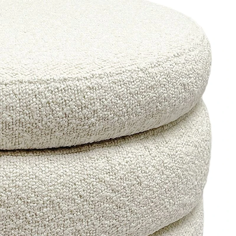 Crosby St Pax Cream Boucle Storage Ottoman - Image 3