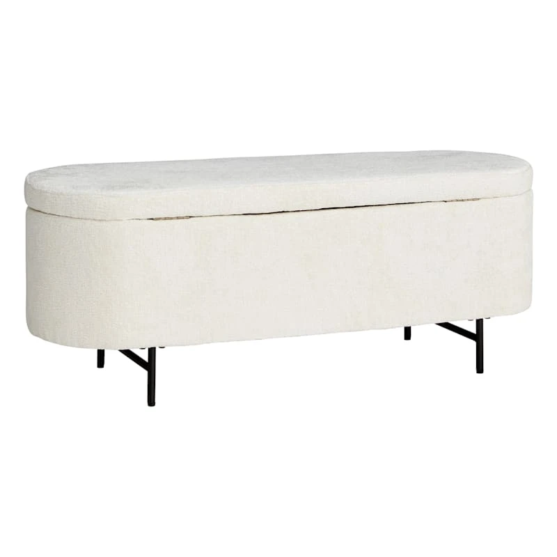 Crosby St Roxie Storage Bench, White - Image 2