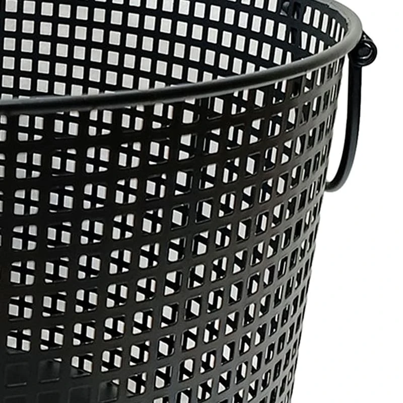 Crosby St Straton Black Round Metal Storage Basket, Medium - Image 2