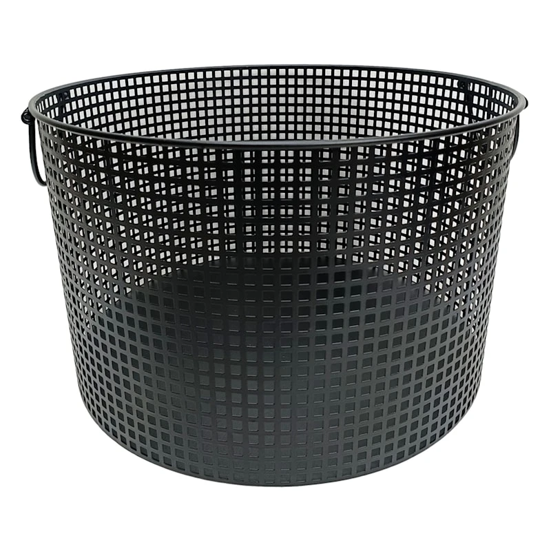 Crosby St Straton Black Round Metal Storage Basket, Medium