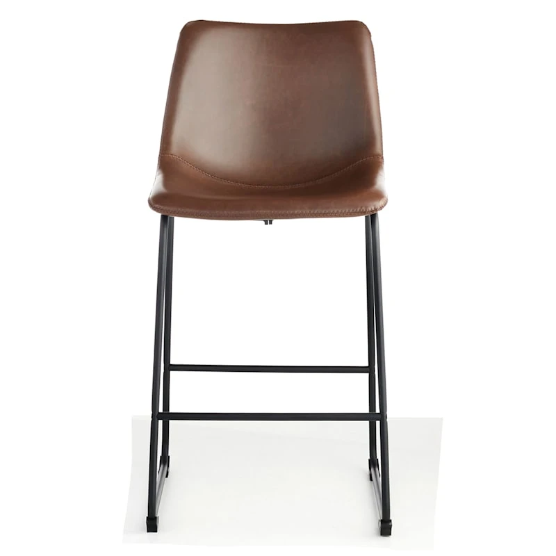 Drake Modern Faux Leather Industrial Counter Stool, Espresso - Image 2