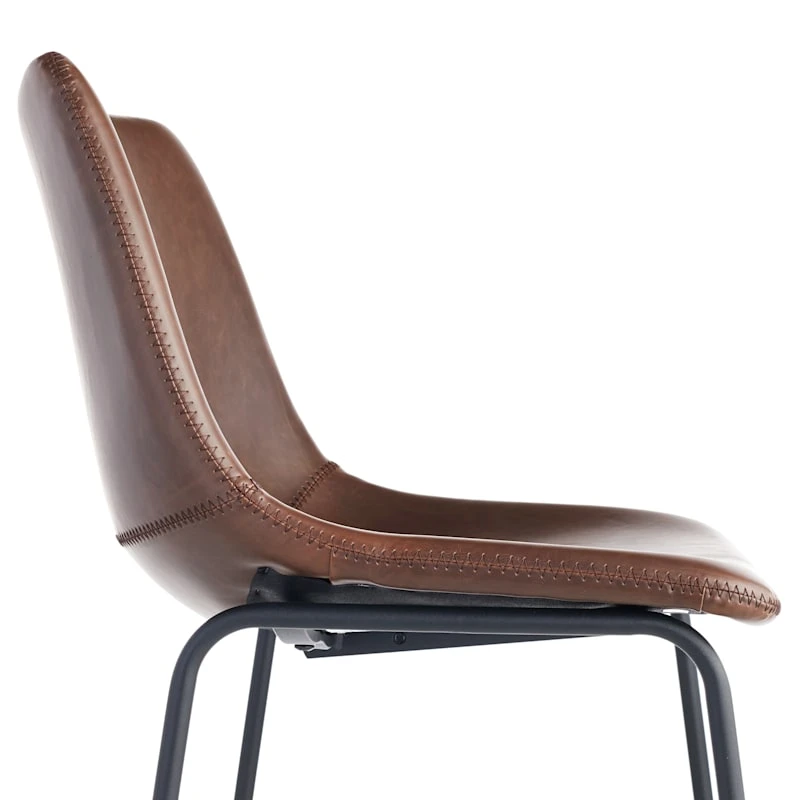 Drake Modern Faux Leather Industrial Counter Stool, Espresso - Image 4