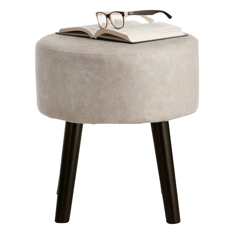 Emmy Ottoman Faux Leather, Grey - Image 2