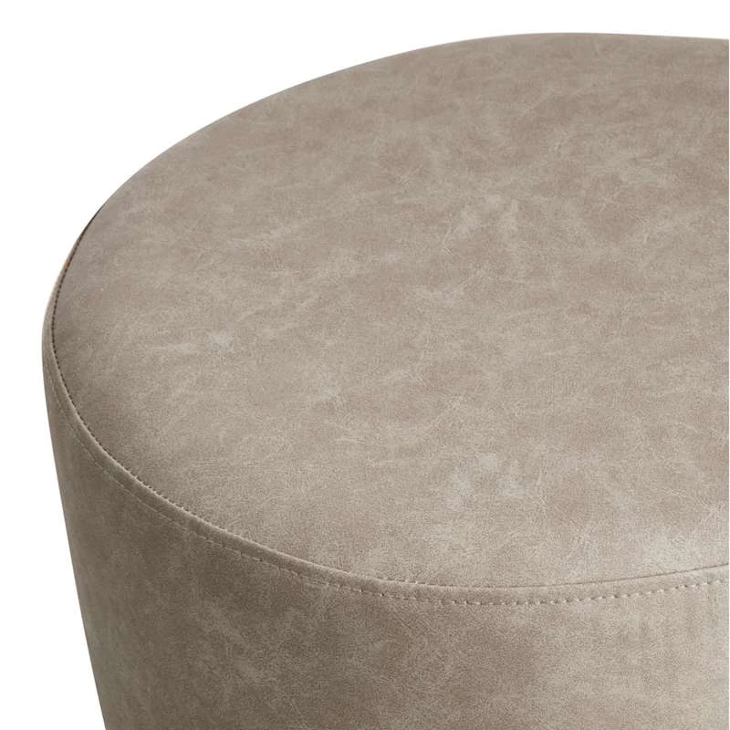 Emmy Ottoman Faux Leather, Grey - Image 3