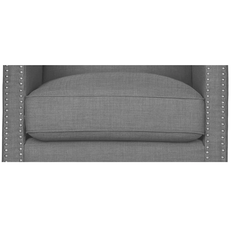 Erica Grey Accent Chair With Nailhead Trim - Image 9
