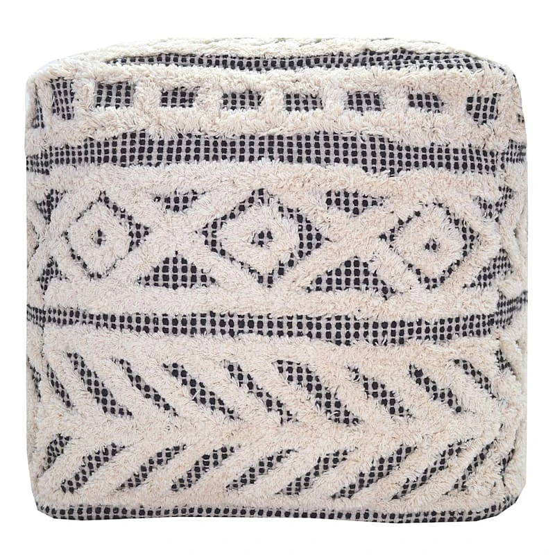 Found & Fable Kai Diamond Tufted Pouf, 16" - Image 2