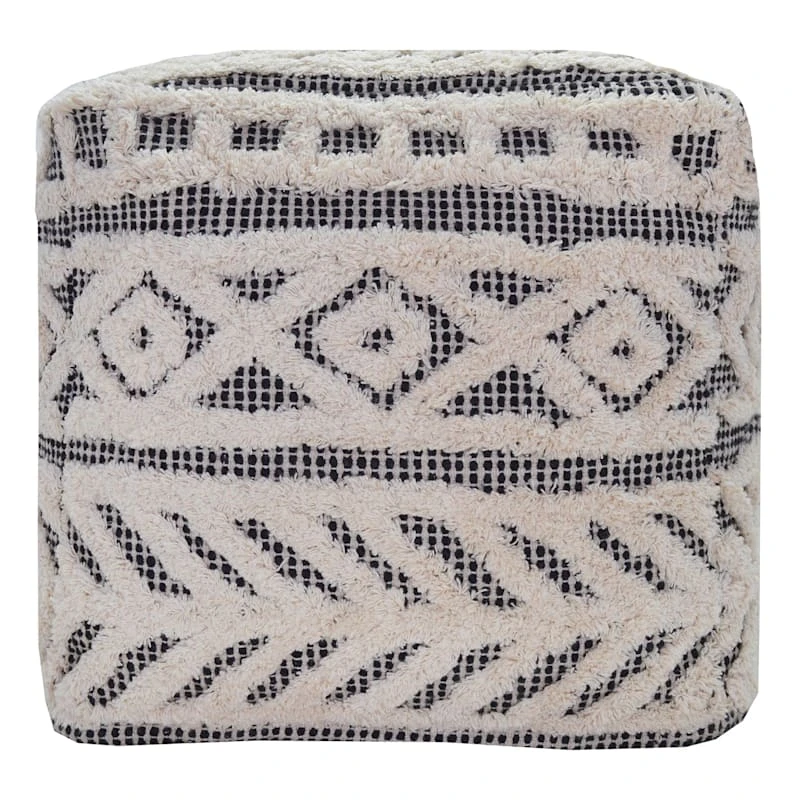 Found & Fable Kai Diamond Tufted Pouf, 16" - Image 3