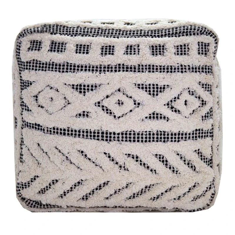 Found & Fable Kai Diamond Tufted Pouf, 16" - Image 5