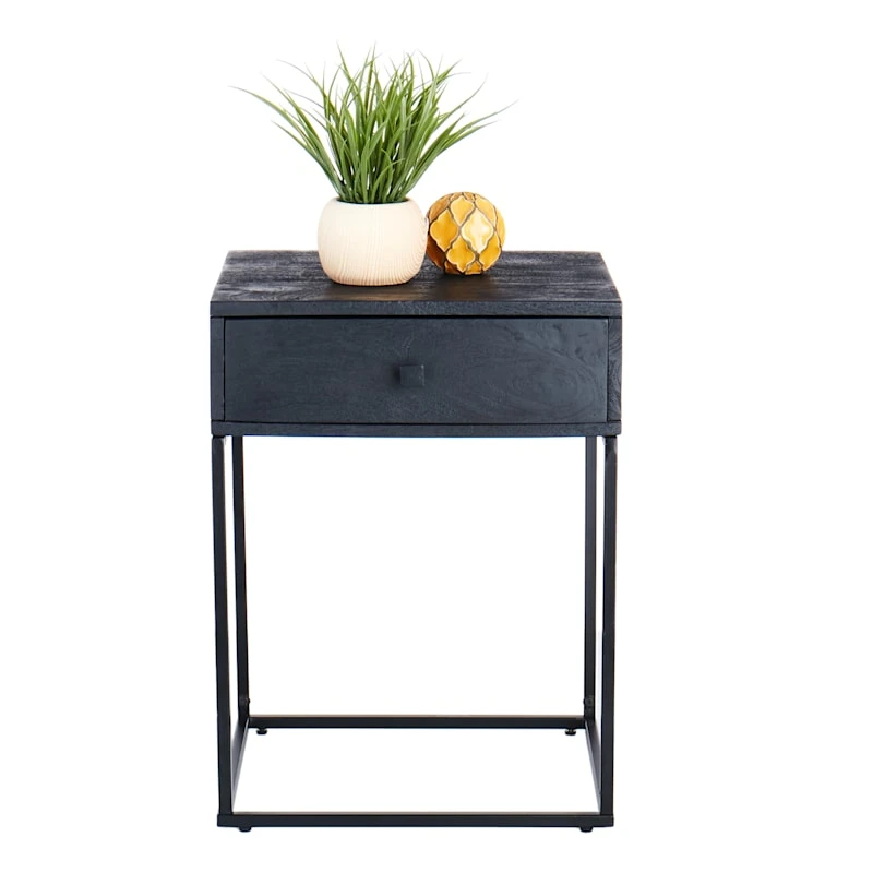 Found & Fable Kayla Rustic Black Nightstand - Image 3