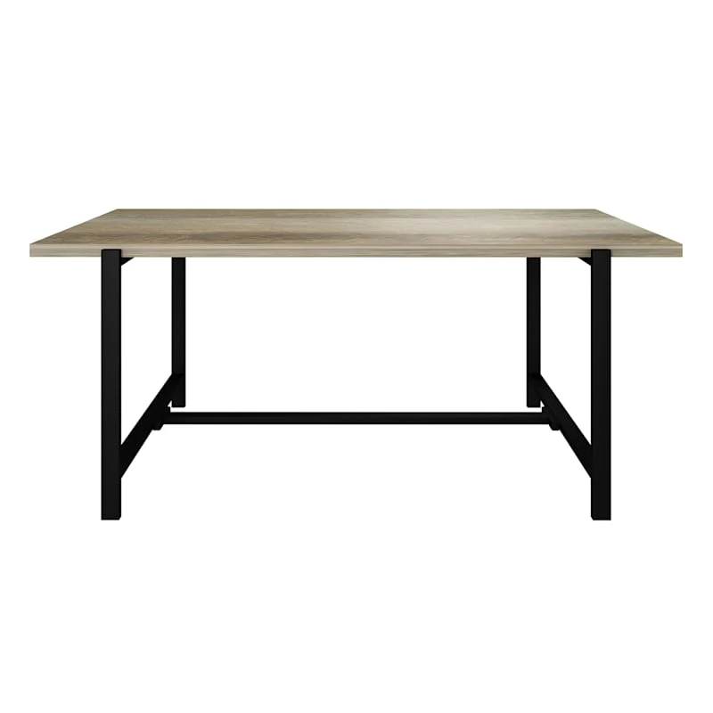 Found & Fable Loggy Wood & Metal Dining Table, 71" - Image 2