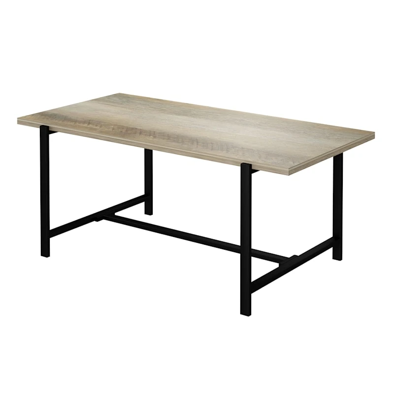 Found & Fable Loggy Wood & Metal Dining Table, 71" - Image 3