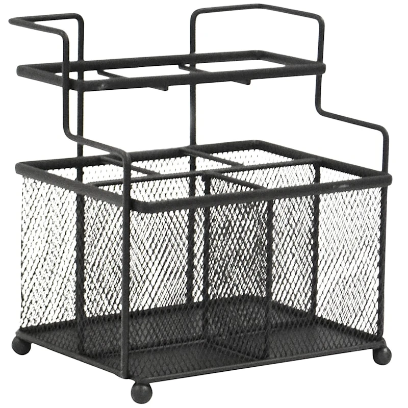 Garbo Matte Black Wire Rectangle Styling Station