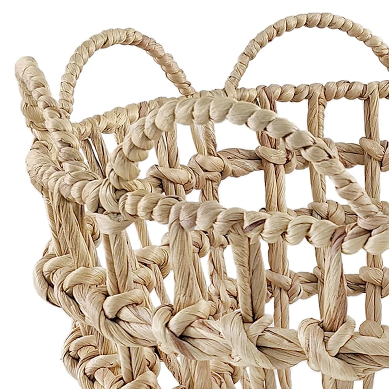 Grace Mitchell Braided Water Hyacinth Basket With Scalloped Edge, Large - Image 2