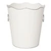 Grace Mitchell White With Silver Edges Trash Bin, 10.2"
