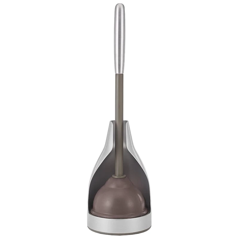 Grey Stainless Steel Plunger Caddy