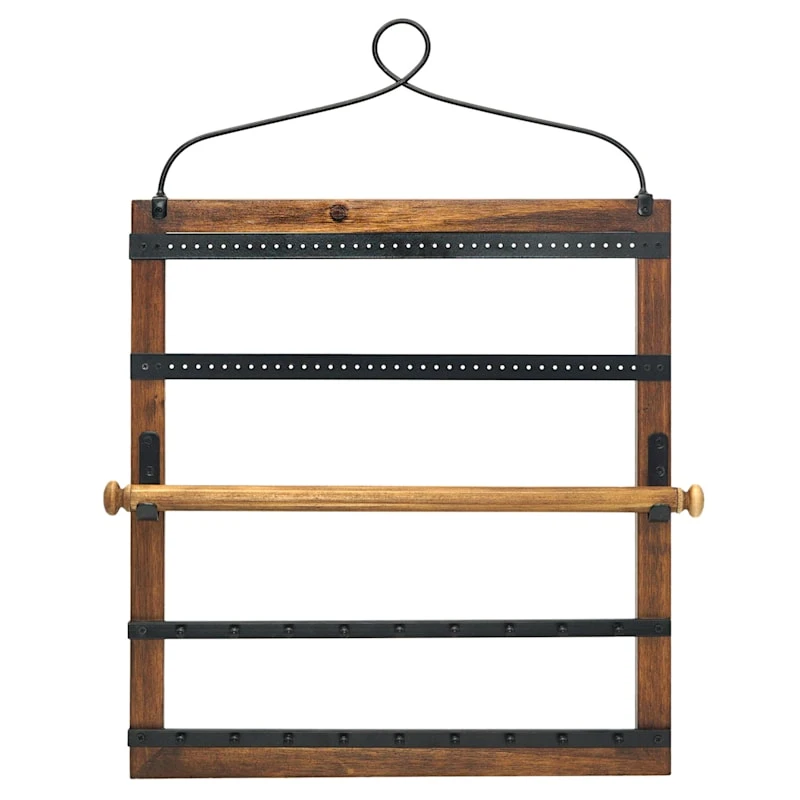 Hanging Wooden Jewelry Organizer, 16x22
