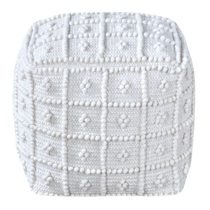 Honeybloom Knots Cream Pouf - Image 2