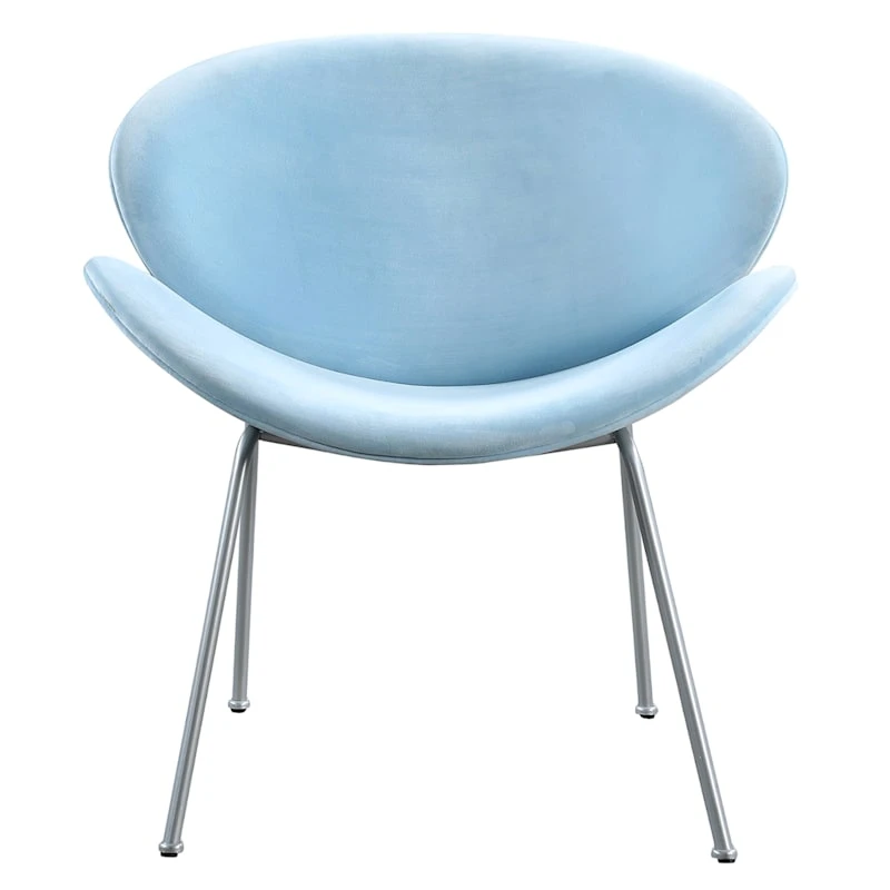 Jagger Accent Chair With Silver Metal Legs, Blue - Image 2