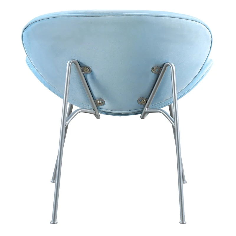 Jagger Accent Chair With Silver Metal Legs, Blue - Image 3
