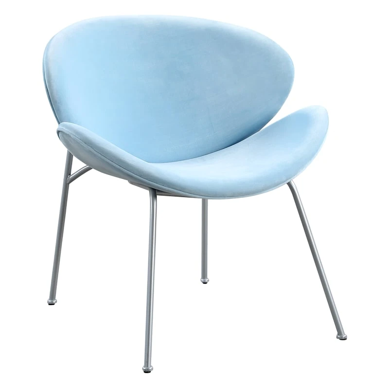 Jagger Accent Chair With Silver Metal Legs, Blue