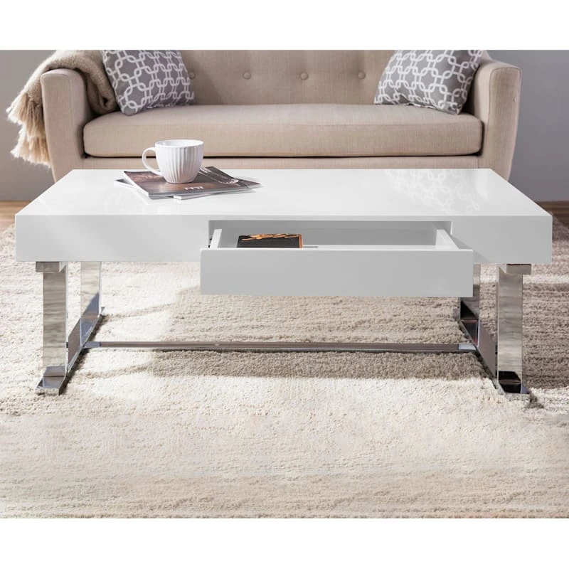 Laila Ali Astrid White Coffee Table - Image 6