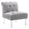 Laila Ali Grey Tufted Acrylic Leg Accent Chair