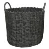 Large Grey Round Pp Woven Basket