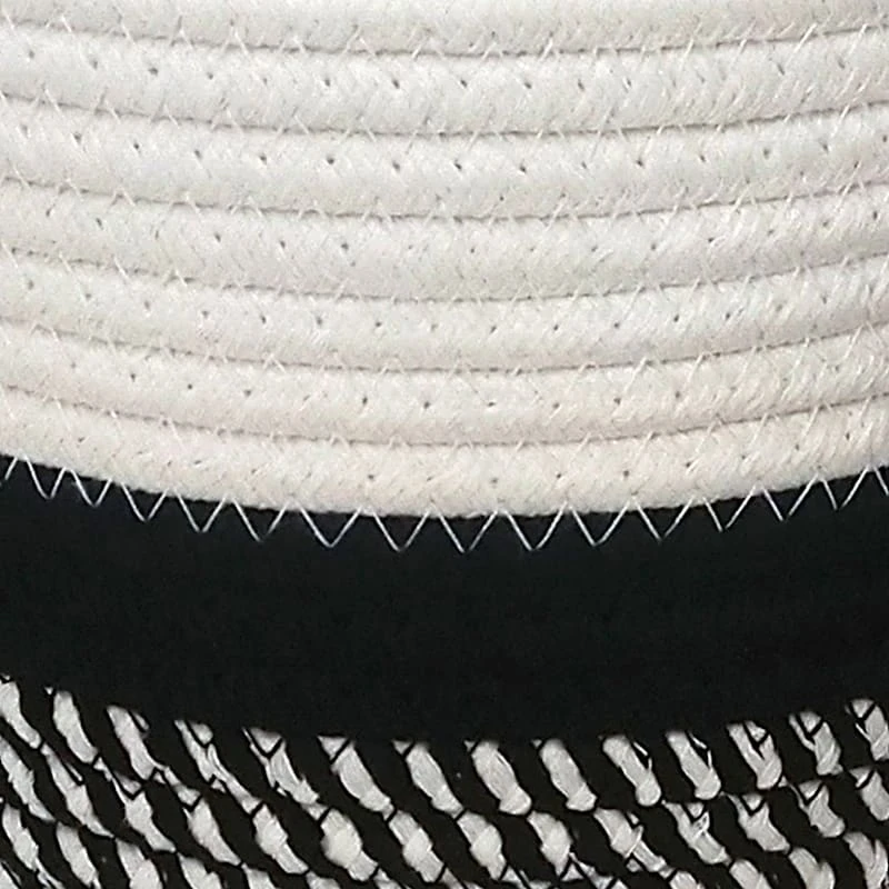 Marly Black Striped Round Storage Basket, Medium - Image 2