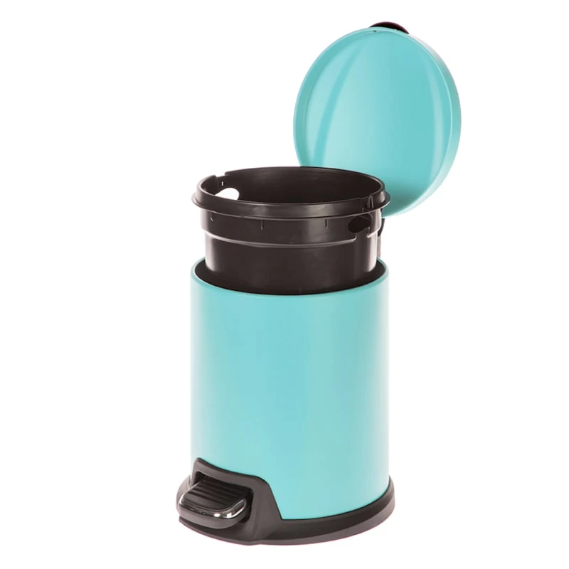Mint Green Round Pedal Bin, 5l - Image 2