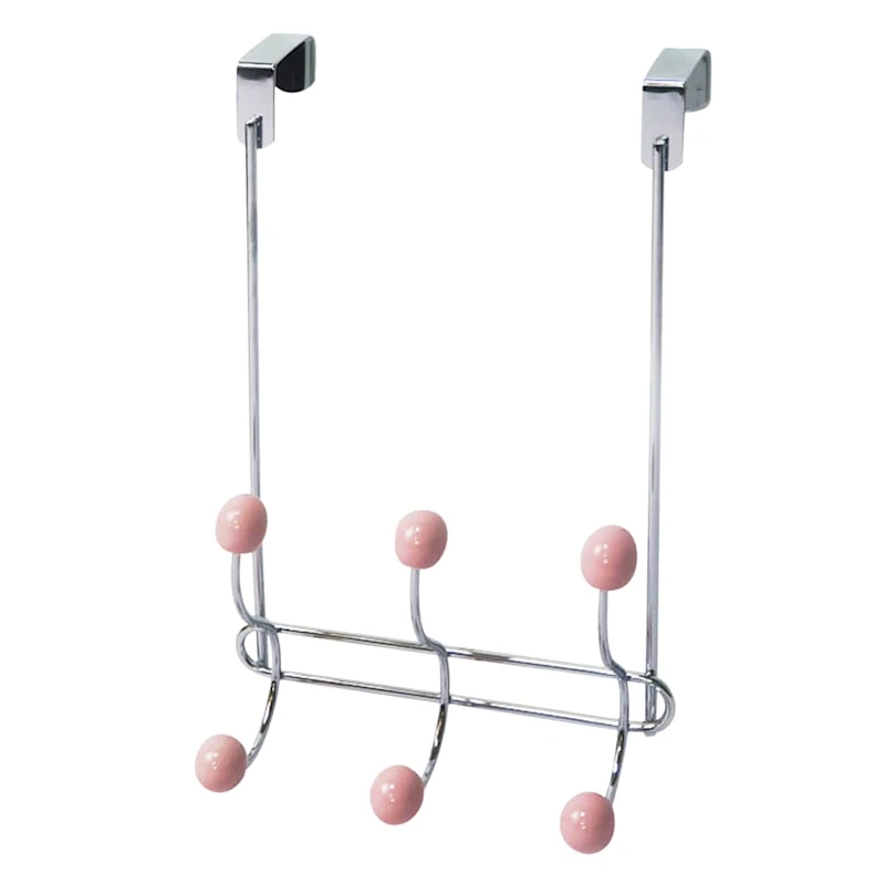 Pink Wire & Jasmine Chrome Over The Door Hanger