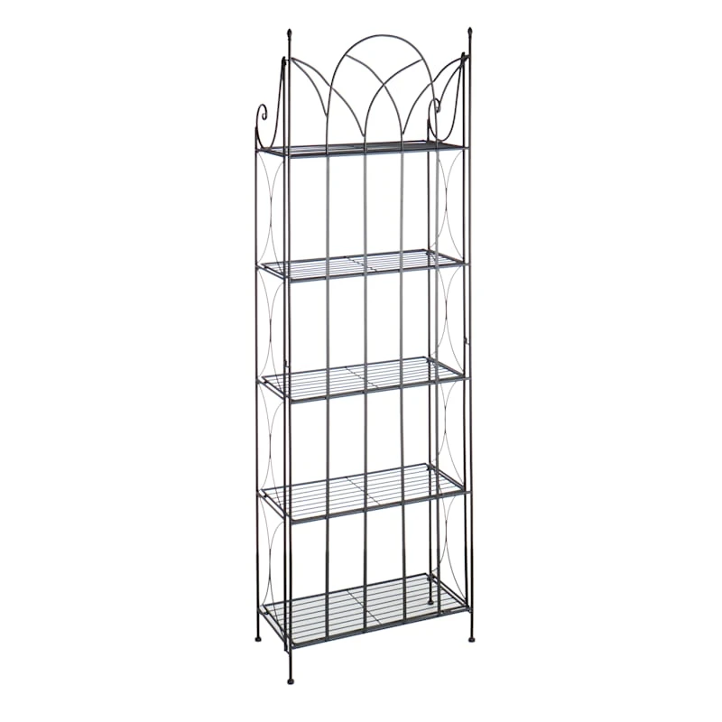 Providence 5-Tier Black Gothic Baker Rack With Metal Wire Shelves - Image 3