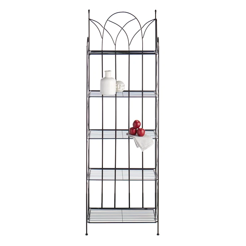 Providence 5-Tier Black Gothic Baker Rack With Metal Wire Shelves - Image 6
