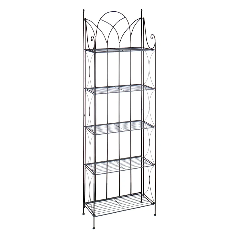 Providence 5-Tier Black Gothic Baker Rack With Metal Wire Shelves