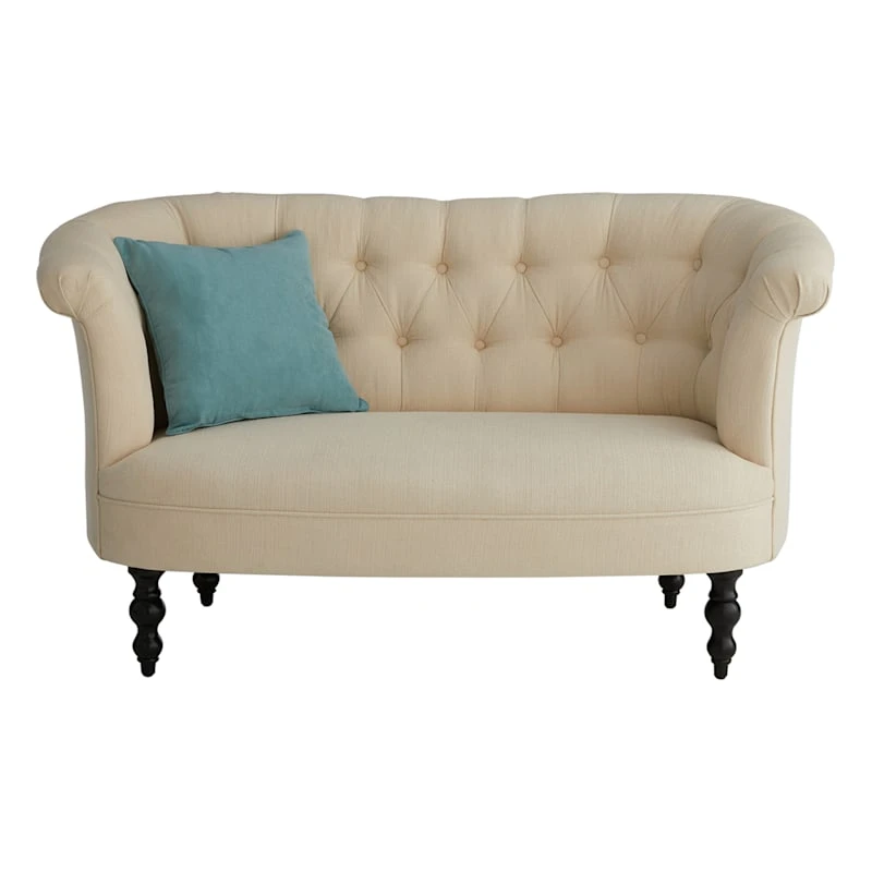 Providence Juliette Tufted Back Loveseat, Ivory - Image 3
