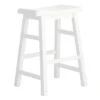Providence White Saddle Backless Counter Stool, 24"